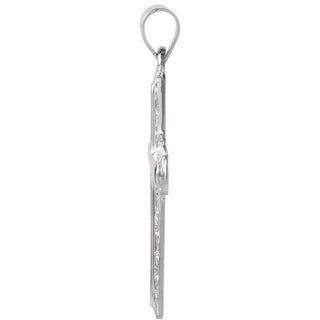 14K White 26x18 mm Cross Pendant 