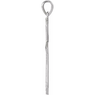 Platinum 32x21 mm Cross Pendant 