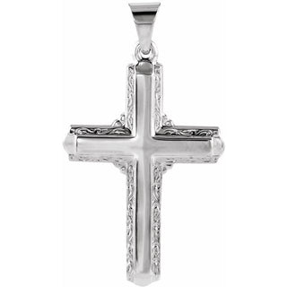 Platinum 26x18 mm Cross Pendant 