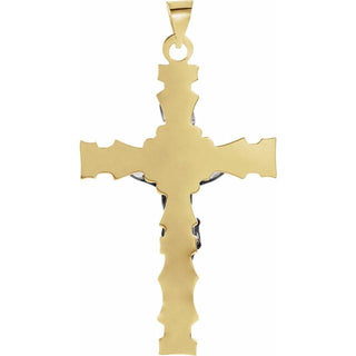 14K Yellow/White 43.5x29.5 mm Crucifix Pendant