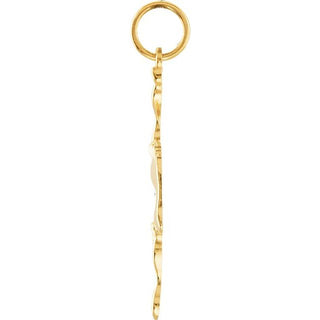14K Yellow 28x7 mm Footprints Pendant