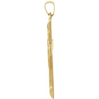 14K Yellow/White 29x19 mm Hollow Cross Pendant