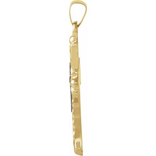 14K Yellow/White 25.5x18 mm Hollow Cross Pendant