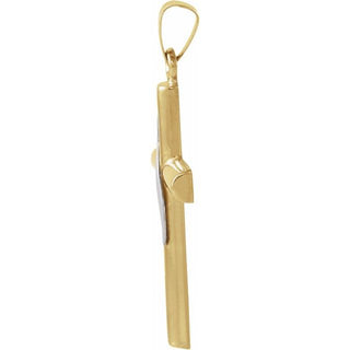 14K Yellow/White 25x16 mm Cross Pendant