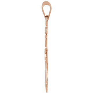 14K Rose Cross Pendant
