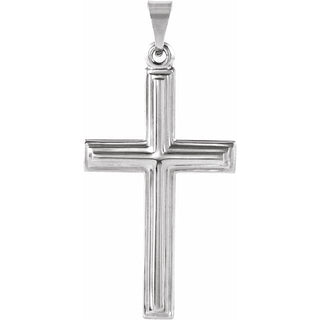 14K White 24x14 mm Cross Pendant  