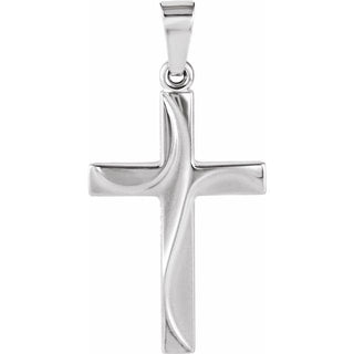 14K White 21x14 mm Cross Pendant  