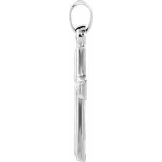 Platinum 17x12 mm Cross Pendant 