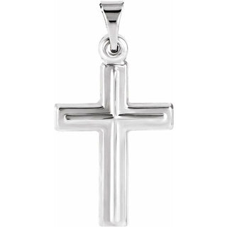 Platinum 17x12 mm Cross Pendant 