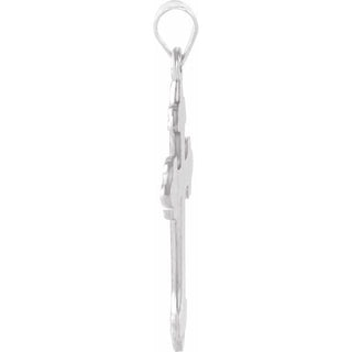 Platinum 24x17.5 mm Cross Pendant 