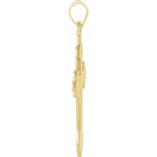 14K Yellow 24x17.5 mm Cross Pendant 