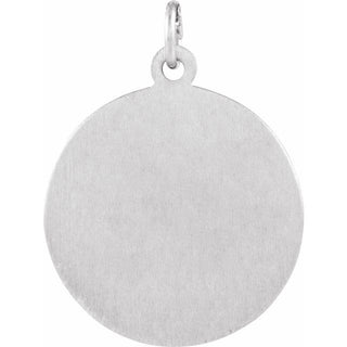 14K White 18 mm Round St. Francis of Assisi Medal