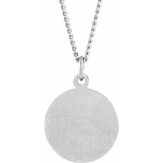 Sterling Silver 15 mm Round St. Luke Medal 18" Necklace