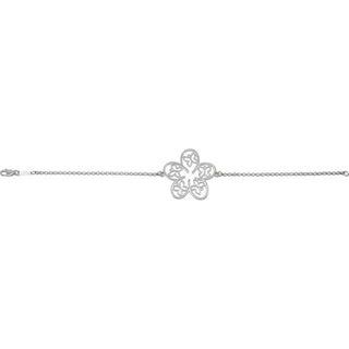 Sterling Silver Flower & Butterfly 7 1/2" Bracelet