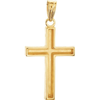 14K Yellow 24x16 mm Cross Pendant