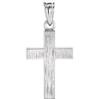 14K White 20x13 mm Cross Pendant