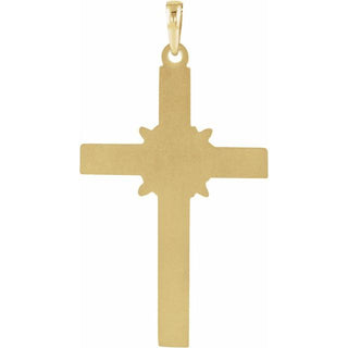 14K Yellow 32.5x19.5 mm Cross Pendant 