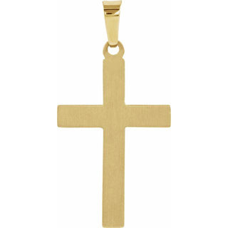 14K Yellow/White 20.5x14 mm Hollow Cross Pendant