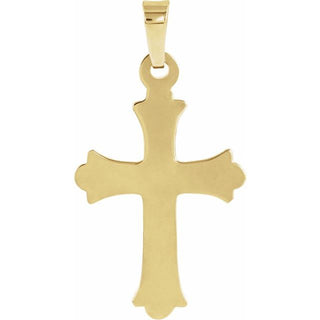 14K Yellow 20x14.5 mm Hollow Cross Pendant