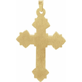 14K Yellow 26x20 mm Hollow Cross Pendant