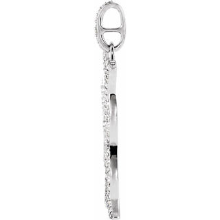 14K White 3/4 CTW Natural Diamond Maltese Cross Pendant