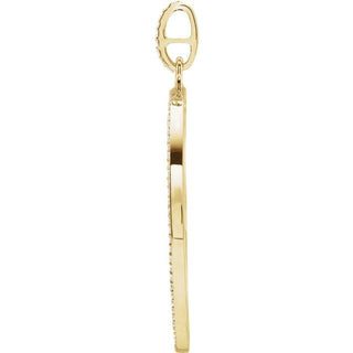 14K Yellow 1 1/8 CTW Natural Diamond Cross Pendant