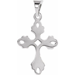 14K White Cross Pendant