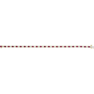 14K Yellow Lab-Grown Ruby & 2 3/8 CTW Lab-Grown Diamond Line 7" Bracelet