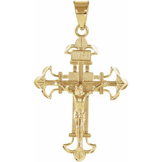 14K Yellow 29x21.5 mm Crucifix Pendant  