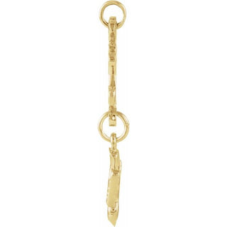 14K Yellow 24.5x12 mm Huguenot Cross Pendant