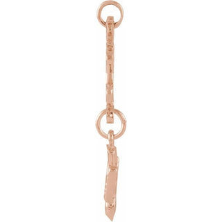14K Rose 24.5x12 mm Huguenot Cross Pendant