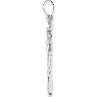 Sterling Silver Nugget Cross Pendant