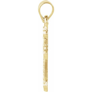 14K Yellow 1/10 CTW Natural Diamond Cross Pendant
