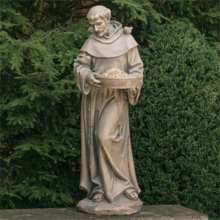 44.5-Inch St Francis Bird Feeder Garden Statue