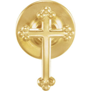 14K Yellow Cross Lapel Pin