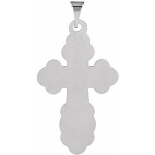 14K White 32x21 mm Orthodox Cross Pendant