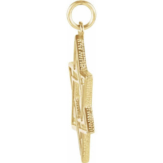 14K Yellow 23.7x17.5 mm Star of David Pendant