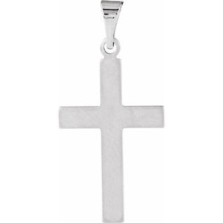 14K White 21.5x12 mm Cross Pendant