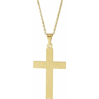 14K Yellow 39x25 mm Cross 18" Necklace