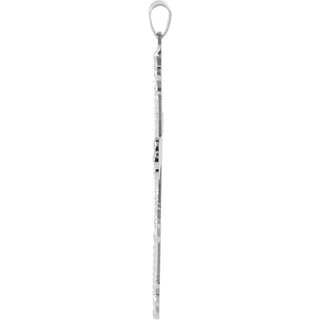 14K White 48x32.5 mm Cross Pendant  