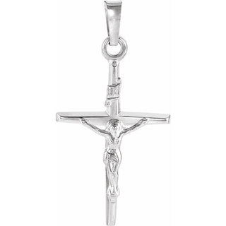 14K White Crucifix Pendant 