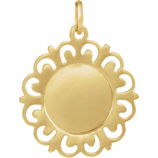 14K Yellow 18 mm Our Lady of Mount Carmel Medal