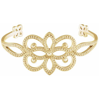 18K Yellow Granulated Cuff 6 1/2" Bracelet