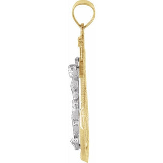14K Yellow/White Mariner's Crucifix Pendant