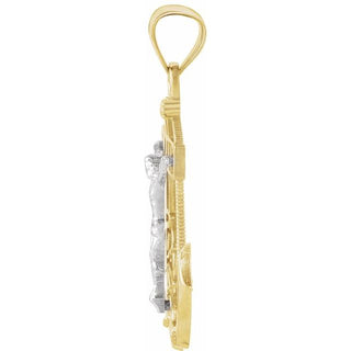 14K Yellow/White Mariner's Crucifix Pendant