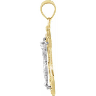14K Yellow/White Mariner's Crucifix Pendant