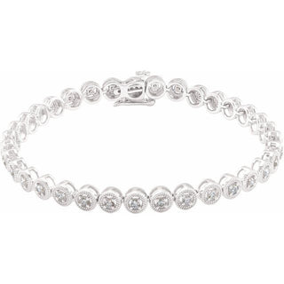 14K White 1 CTW Natural Diamond 7" Bracelet 