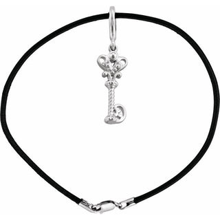 Sterling Silver Vintage-Inspired Key Charm 7" Bracelet