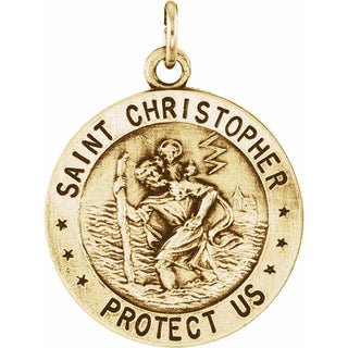14K Yellow 18 mm Round Saint Christopher U.S. Air Force Medal