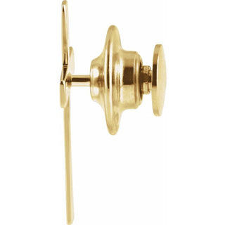 14K Yellow Cross Lapel Pin